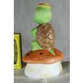 Lefton China Hand Painted Turtle with Hat & Flower - Bid Now!
