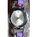 Duoya - Silver Face - Purple and Diamante Strap - A stunner! Bid now!!