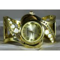Cansnow - Bangle Watch with Gold and Diamante - A stunner! Bid now!!