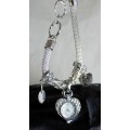 Quartz - Silver Bracelet Watch with Charms - A stunner! Bid now!!