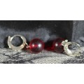 Costume Jewellery - Red Bead Earrings - Beautiful!! Bid now!!