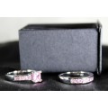 Costume Jewellery - Wedding Ring Set - Pink Diamante - 2 Stunning Pieces!! Bid now!!
