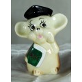 Vintage Porcelain Mouse - Graduation Student - BID NOW!!!