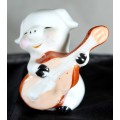 Vintage Porcelain Miniature Musician Pig - Playing the Guitar - BID NOW!!!