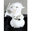 Vintage Porcelain Miniature Musician Pig - The Conductor - BID NOW!!!