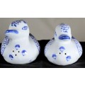 Pair of Salt & Pepper Duck Shakers - Blue & White - Low Price!! - Bid Now!!!