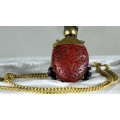 Vintage Small Cinnabar Style Perfume Holder &  Neck Chain - Low Price - BID NOW!!