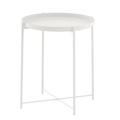 1 Tier Metal Round Side/ Tray Table-White