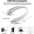Mini Hanging Neck Fan,USB Rechargeable ,Air Cooler Portable Bladeless Fan - White