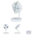 Portable Folding USB Rechargeable Fan  with light - White