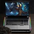 RGB Alloy Laptop Cooling Pad Stand Base 6 Fans Adjustable Speed
