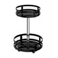 2 Tier Lazy Susan Organizer Metal Steel, Turntable Organizer for Table