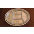 SET OF 5 SNACK DISHES ON SILVER TRAY