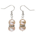 Lovely Double 8mm Pink Cultured Freshwater Pearl Earrings