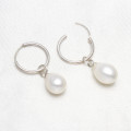 Lovely 10mm White Cultured Freshwater Pearl Earrings