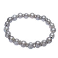 Lovely 6mm x 7mm Grey Color Cultured Genuine Freshwater Pearl Bracelet