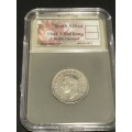 1948 Silver 1 Shilling Union of South Africa Coin Graded F Detail Damaged