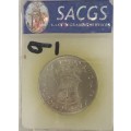 Union of South Africa 1960 2.5 Silver Shilling MS61