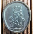 MAYAN RELIEF DESIGN STONE PLAQUE PAPERWEIGHT