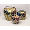 Vintage Swiss Hand-painted Souvenir Brass Cowbells Interlaken