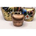 Vintage Swiss Hand-painted Souvenir Brass Cowbells Interlaken