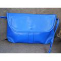 Funky 1970s Blue Vinyl Vintage Handbag excellent condition