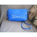 Funky 1970s Blue Vinyl Vintage Handbag excellent condition