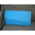 Funky 1970s Bright Turquoise Vinyl Vintage Clutch excellent condition