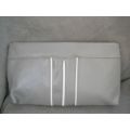 1970s Grey And White Striped Vintage Vinyl Clutch excellent condition