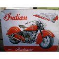 Indian Roadmaster Motorcycle Vintage Metal Tin With Puzzle Of Motorbike