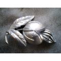 Silver Toned Art Deco Costume Jewelry Tulip Flower Brooch