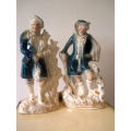 Set Of Two Large English Figurines in Baroque Attire