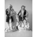 Set Of Two Large English Figurines in Baroque Attire