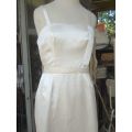 Vintage Costume Design Marilyn Style Creme White Satin Summer Dress With Belt Size 10