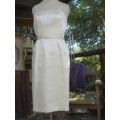 Vintage Costume Design Marilyn Style Creme White Satin Summer Dress With Belt Size 10