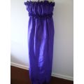 Long Vintage Purple Ruffles Satin Dress