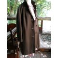 Elegant Vintage Pure Wool Brown 1960s Coat Size 12 to 14 Audrey Hepburn Style