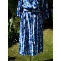 Vintage Blue Cocktail Dress Pleaded Skirt Size 12