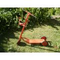 1940s Vintage Childrens Red Metal Scooter With Basket