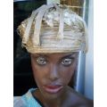 Antique Gold Art Deco Hand Embroidered Lace And Sequins Ladies Flapper Hat