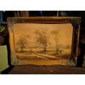 Set Of Two Antique Framed Landscape Prints Period Style  540 mm x 420 mm