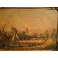 Set Of Two Antique Framed Landscape Prints Period Style  540 mm x 420 mm