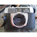 Vintage Halina Paulette Electric 35mm camera with Hanimex Dual Bouncemaster II in Leather Case