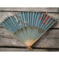 Antique Delicate Handpainted Paper and Bamboo Hand Fan