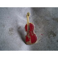 Vintage Violin Metal Lapel Pin