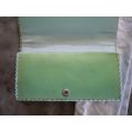 Vintage Deco Green Stain Beaded Clutch 20cm x 10 cm
