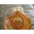Unique Carnival Glass Shell Snack Plate 15cm x 18cm