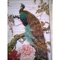 Beautiful Vintage Taiwanese Wall Scroll With A Peacock Motif