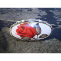 1950s Vintage Red Rose Lipstick Holder With Mirror