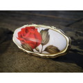 1950s Vintage Red Rose Lipstick Holder With Mirror
